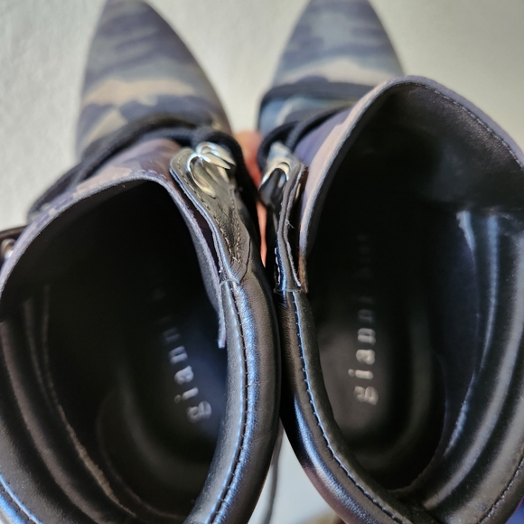 GIANNI BINI Jarret Green/Black Camo Print Suede Lace-up Booties Size 6 - Picture 11 of 16